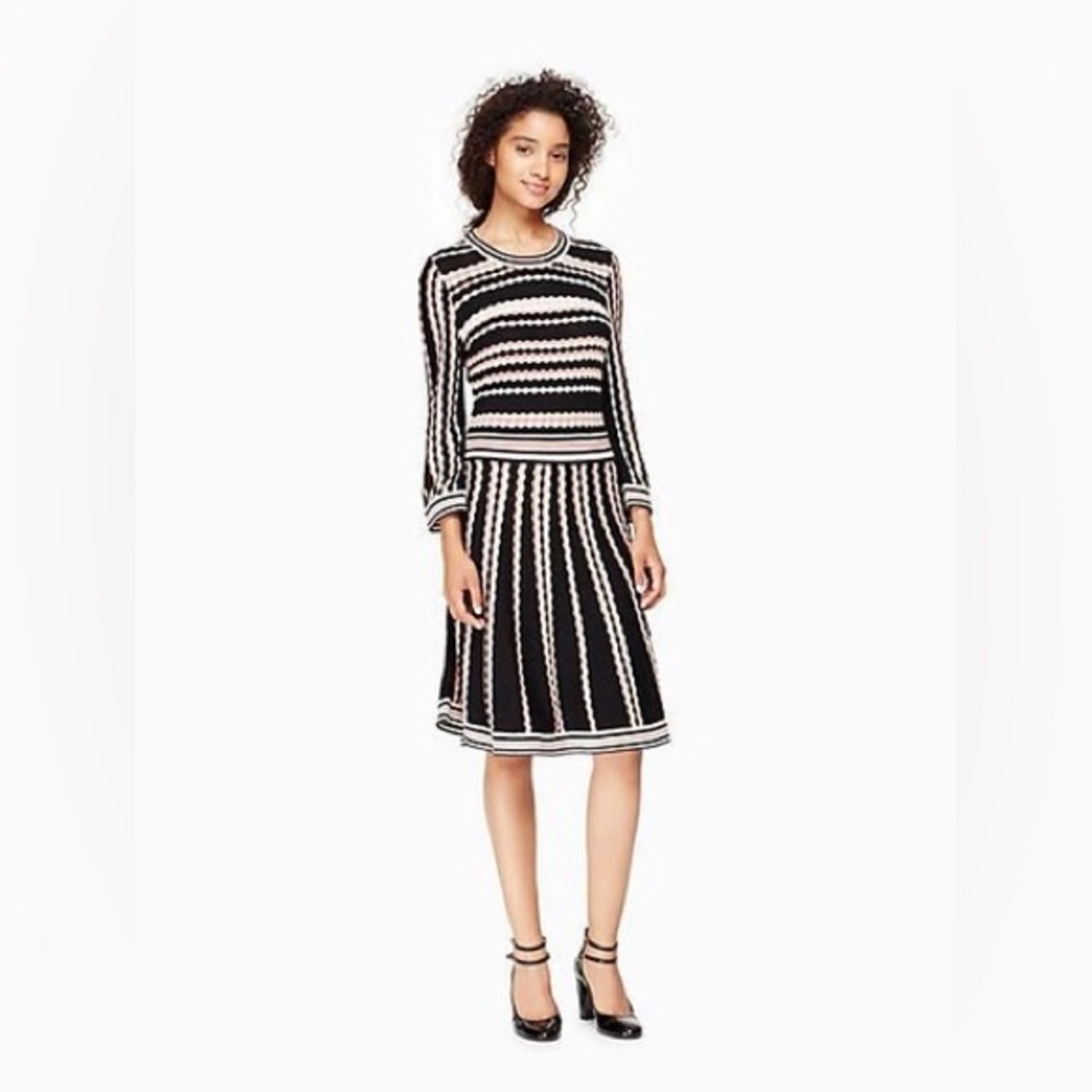 Kate Spade Scallop Stripe Knit Dress